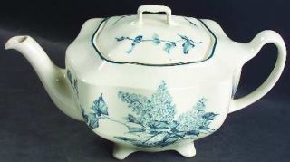 manufacturer johnson brothers pattern hydrangea blue piece tea pot and 