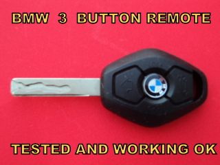 BMW 3 BUTTON CAR REMOTE CONTROL ALARM KEY FOB TESTED WORKING 1 3 5 6 7 