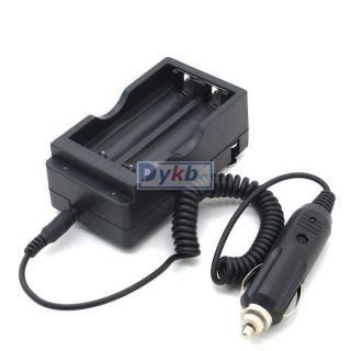 Dual 18650 Battery Charger W/ Car adapter for 3.7V Recharge Batteries 