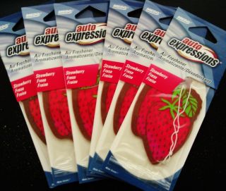 Auto Expressions Medo 6 Strawberry Fruit Hanging Car Air Fresheners 