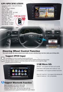 Toyota Avensis 2 DIN Car DVD Player GPS Navigation Radio TV Touch 