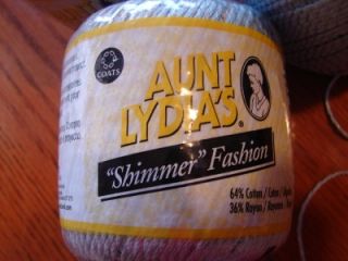 Lot 12 Aunt Lydias Shimmer Fashion Yarn Thread Lt Blue