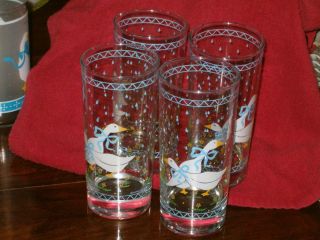    Hocking Farm Country Weighted Geese Duck Aunt Rhody Tumblers 4 12 oz