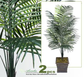 Two 6 Dwarf Areca Palm Artificial Trees Silk Plant 613