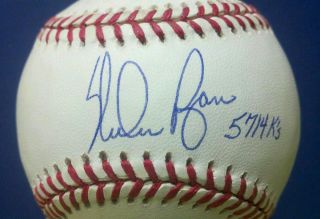 NOLAN RYAN Signed Baseball Mets Team AUTOGRAPH BALL HOF Rangers auto 