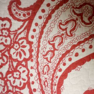 Artistic Accents Red Paisley 3pc Reversible King Quilt Set New Floral 
