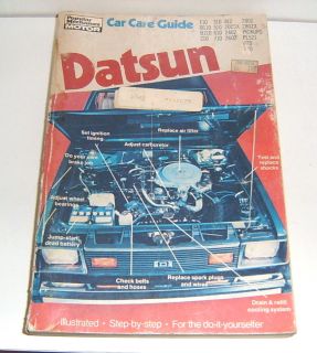 1970 80 Datsun Manual Car Care Guide F10 B210 610 200SX 280ZX etc Alll 