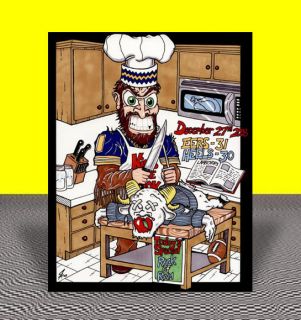   Mountaineers Car Care Bowl Art WVU Football Chef in Jersey Auto