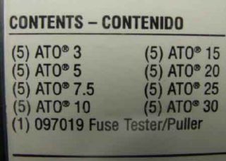 New 40 Piece ATO Series Automotive Shop Fuse Kit Tester