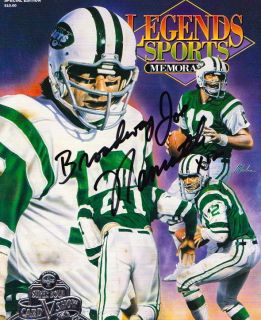   Sports Memorabilia Joe Namath New York Jets Alabama Autographed