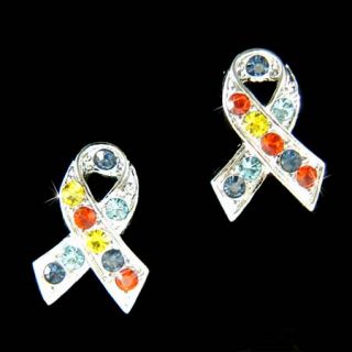 Swarovski Crystal ~Autism Asperger Cancer~~ Awareness Ribbon 