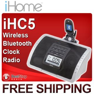 iHome iHC5 Wireless Bluetooth Clock Radio f/ Cell Phones iPods &  