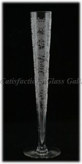Tiffin Queen Astrid Elegant Glass Bud Vase Etch Flower