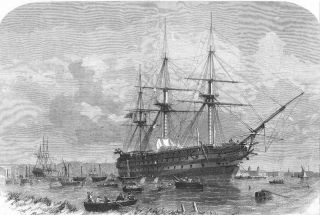 Ships Atlantic Telegraph Cable Antique Print 1857
