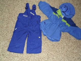 LOT Columbia SET snowpants pants jacket girls size 2t 2 3 winter blue 
