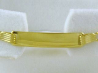 14k Yellow Gold Baby Name Plate Bracelet