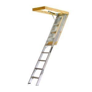 Louisville Ladder Elite Aluminum Attic Ladder 350 Pound Capacity 22 5 