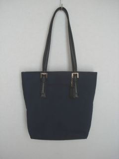 Coach Handbag No B2K 9321 Navy and Black with Silver Accents Used 