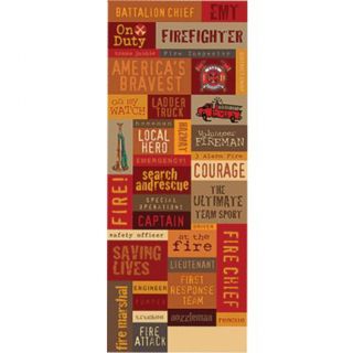 Company Firefighter Embossed Stickers Scrapbook firemen Stickers 