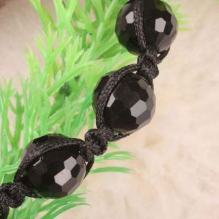 New Black String Crystal Glass Bead Adjustable Bracelet