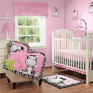 Baby Boom I Luv Pink Zebra 3 Piece Crib Bedding Set