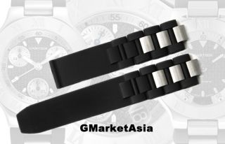 New Black Watch Band Strap Fits Cartier Must 21 Chronoscaph W10125U2 