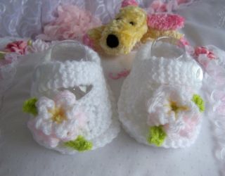 Hand crochet / knitted booties & shoes for Baby Boy or Baby Girl
