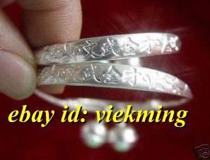 Pair Stunning Tibet Silver Baby Lucky Jewelry Bracelet T1