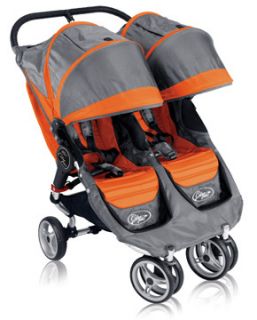 Baby Jogger 2011 City Mini Double Stroller Orange Gray 745146811799 