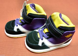 New Baby Toddler Boys Nike Air Jordan High Tops Size 4C US Lakers 