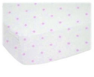 SheetWorld Fitted Pack N Play Graco Sheet Pink Pindot Jersey Knit Made 