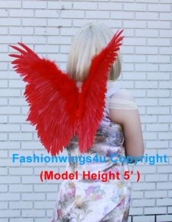 Childrens Red Butterfly Costume Feather Angel Wings