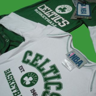Boston Celtics Infant Baby 2 Pak Creeper Onesie Outfit Set