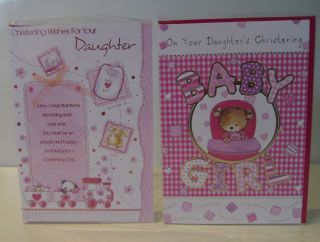 Baby Girls on Your Daughters Christening Day Card