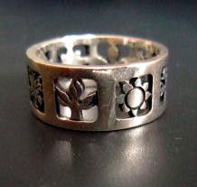 JAMES AVERY STERLING SILVER FOUR SEASONS OPEN ETCHED DESIGN BAND RING