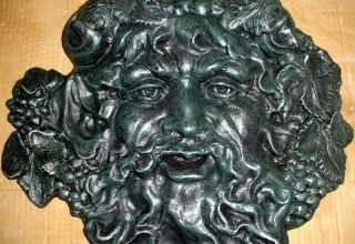 Bacchus Face Wall Plaque God Dionysus Greek Goth 10023