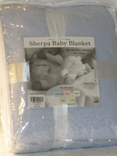 New Blue Sherpa Baby Blanket Soft Like Lambs Fleece