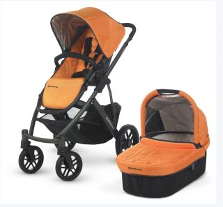   2012 UPPAbaby Vista Travel Single Baby Stroller Drew Tangerine