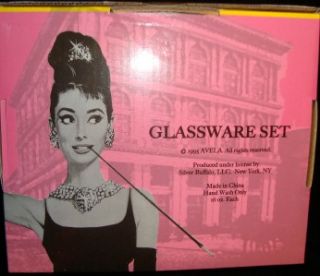 Breakfast at Tiffanys Audrey Glass Set of 16 oz Boxed