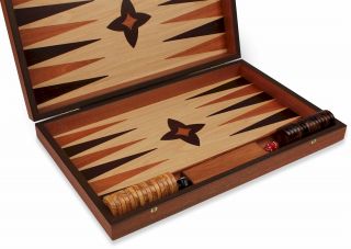 manopoulos olive wood oak backgammon set large special  price $ 