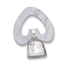 Baby Gift Sterling Silver Little Boy Blue Teething Ring