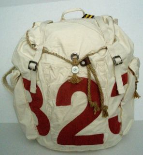 New Ralph Lauren Polo Rugby Canvas Tote Back Pack x Large Cream $168 