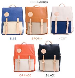 colors school backpacks   Blue, Brown, Ivory, Orange, Black.