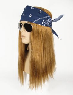 Heavy Metal AXL Rose Glam Guns N Roses Wig Sunglasses Costume