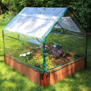 Frame It All Durable PVC Greenhouse Kit with Composite Raised Garden 
