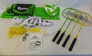 Quest Recreation Level Volleyball Badminton Combo Set Green