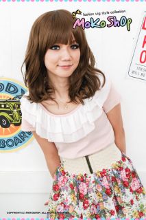 Moko Japan Cosplay Ayumi Light Brown Short Curly Wig