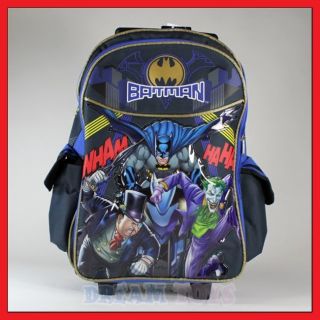 16 Batman Rolling Backpack Roller Bag Wheeled Boys
