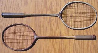 Antique Vintage 1920s Pair of Badminton Racquets