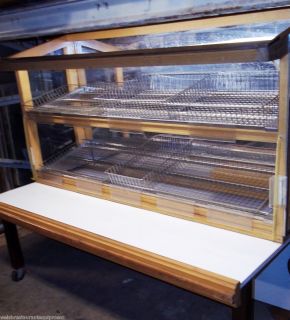 Bakery Display Case Wood Open Self Serve Lights Casters Baked 